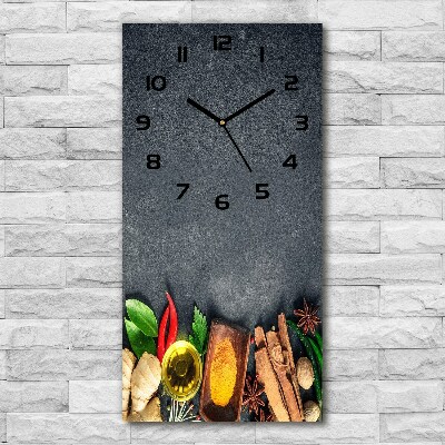 Vertical wall clock Spices and herbs