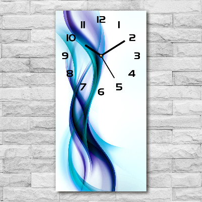 Vertical rectangular wall clock Wave abstraction