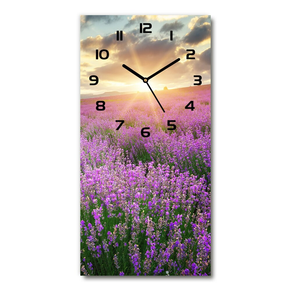 Vertical wall clock Lavender field