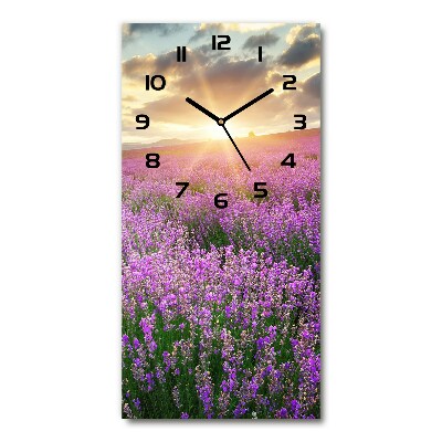 Vertical wall clock Lavender field