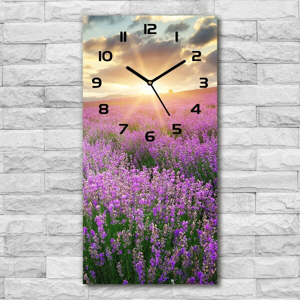 Vertical wall clock Lavender field