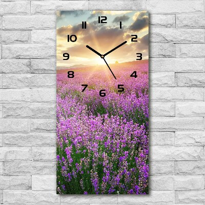 Vertical wall clock Lavender field