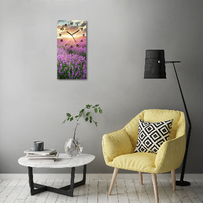 Vertical wall clock Lavender field