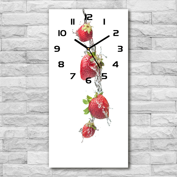 Vertical wall clock Strawberries