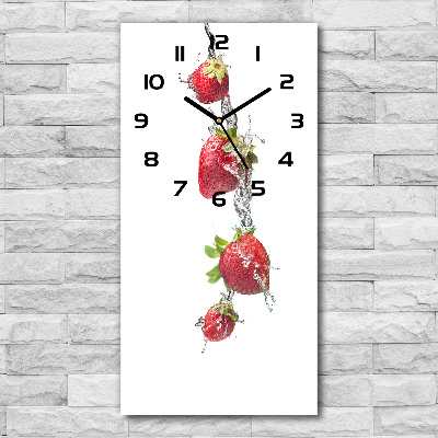 Vertical wall clock Strawberries