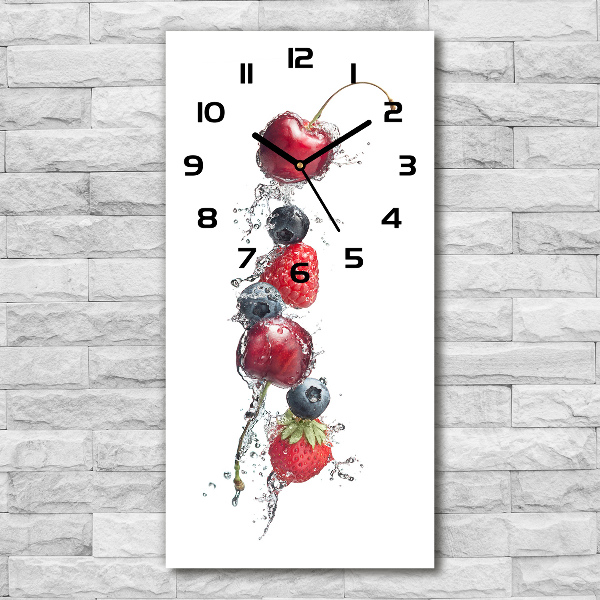 Modern vertical wall clock Forest fruits