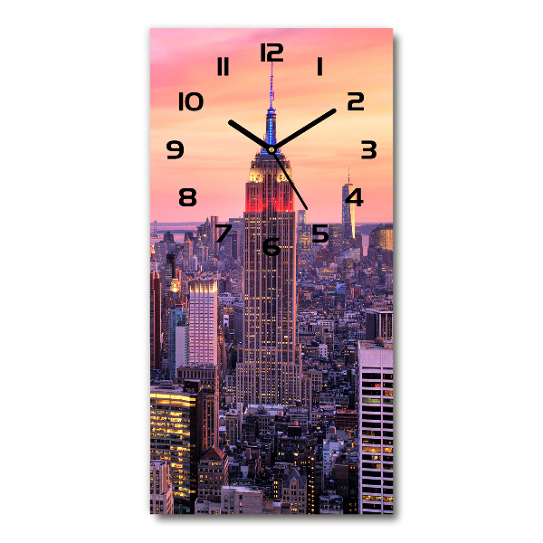 Modern vertical wall clock New York West