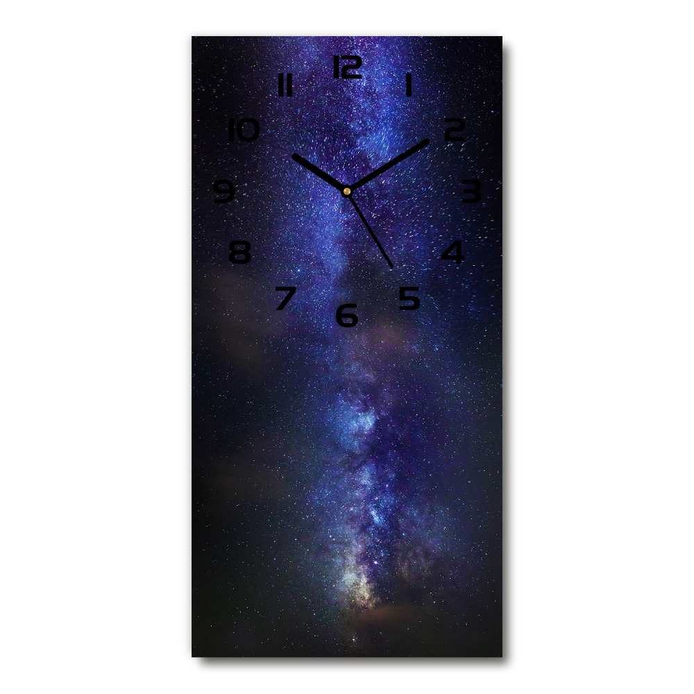 Modern vertical wall clock Milky Way