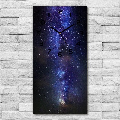 Modern vertical wall clock Milky Way