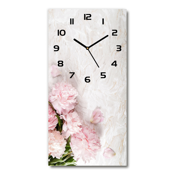 Vertical wall clock Piwoni marble