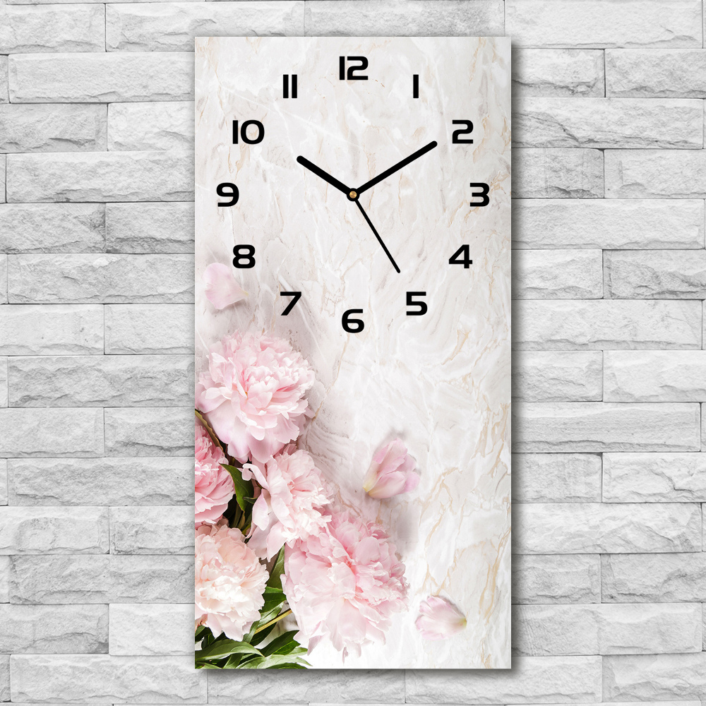 Vertical wall clock Piwoni marble