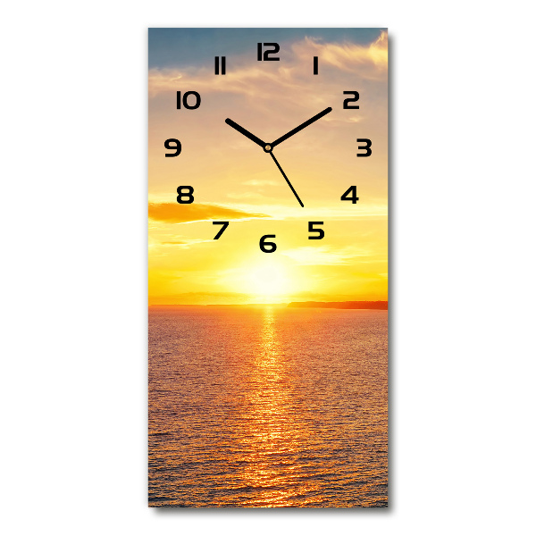 Vertical wall clock Sunset sea