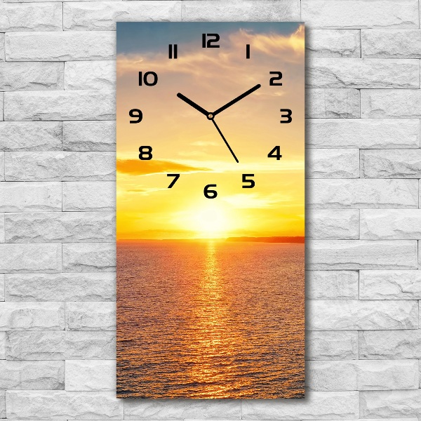 Vertical wall clock Sunset sea