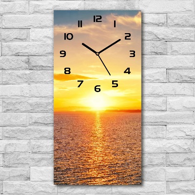 Vertical wall clock Sunset sea