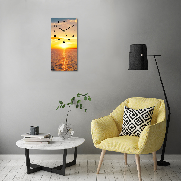 Vertical wall clock Sunset sea