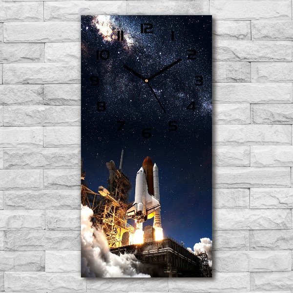 Modern vertical wall clock Starting rocket