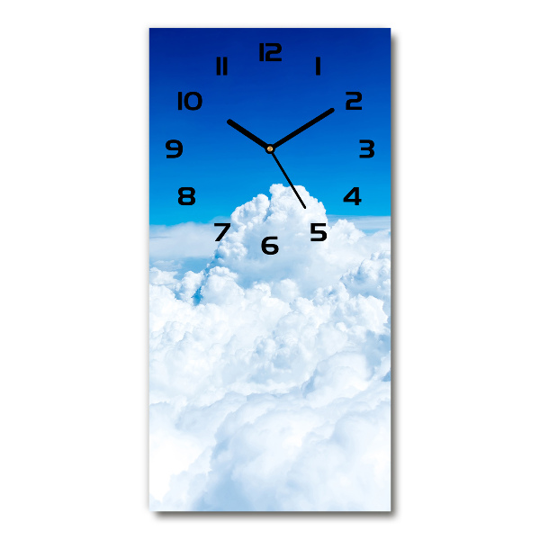 Vertical wall clock Flight over the clouds