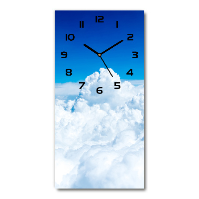 Vertical wall clock Flight over the clouds