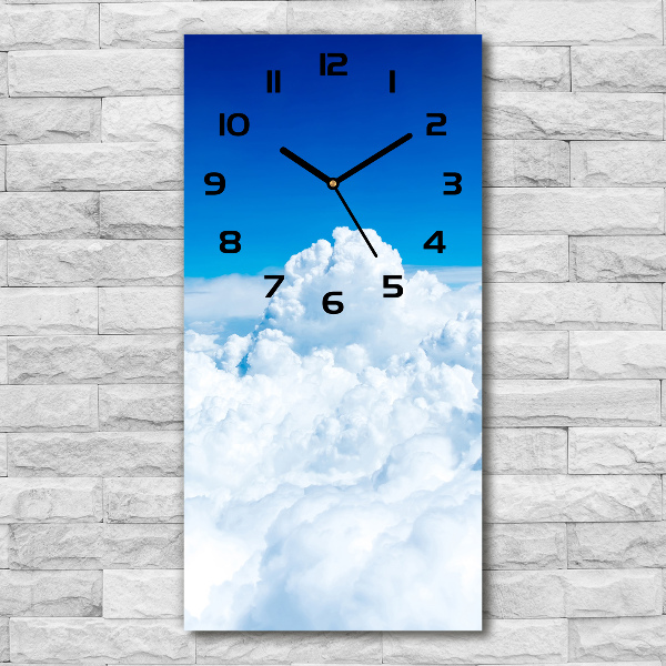 Vertical wall clock Flight over the clouds