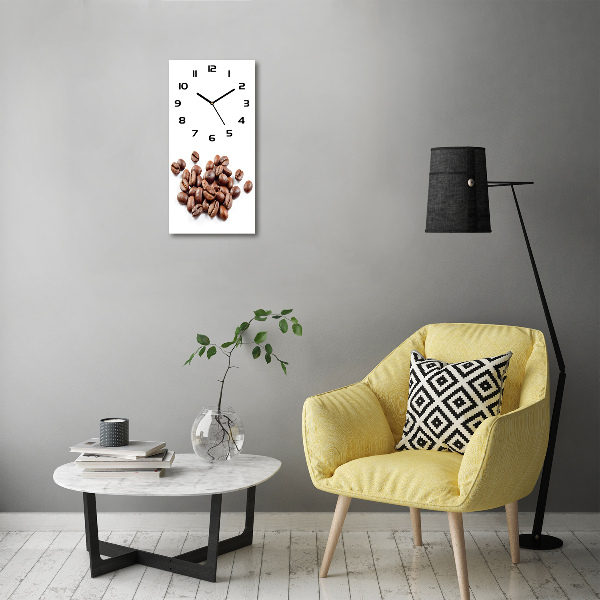 Vertical rectangular wall clock Coffee beans