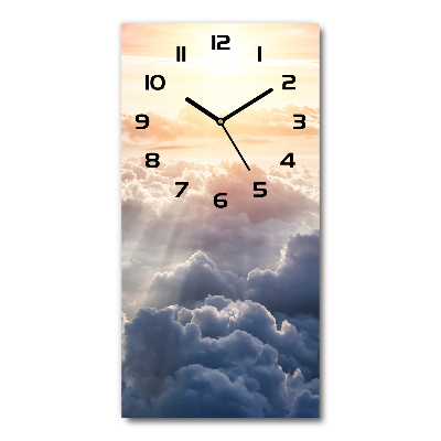 Vertical rectangular wall clock Flight over the clouds