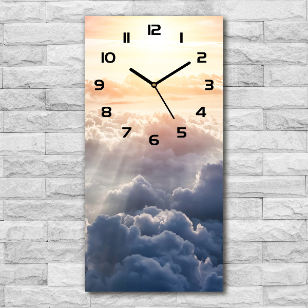 Vertical rectangular wall clock Flight over the clouds