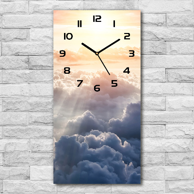 Vertical rectangular wall clock Flight over the clouds