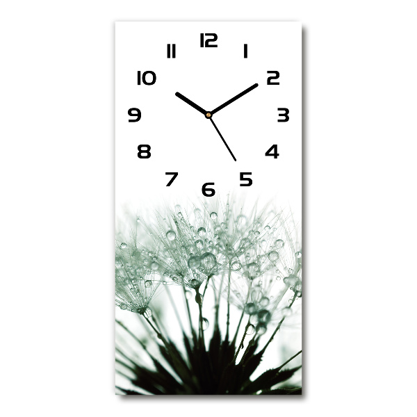 Vertical wall clock Dandelion seeds