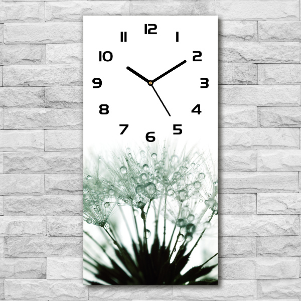 Vertical wall clock Dandelion seeds