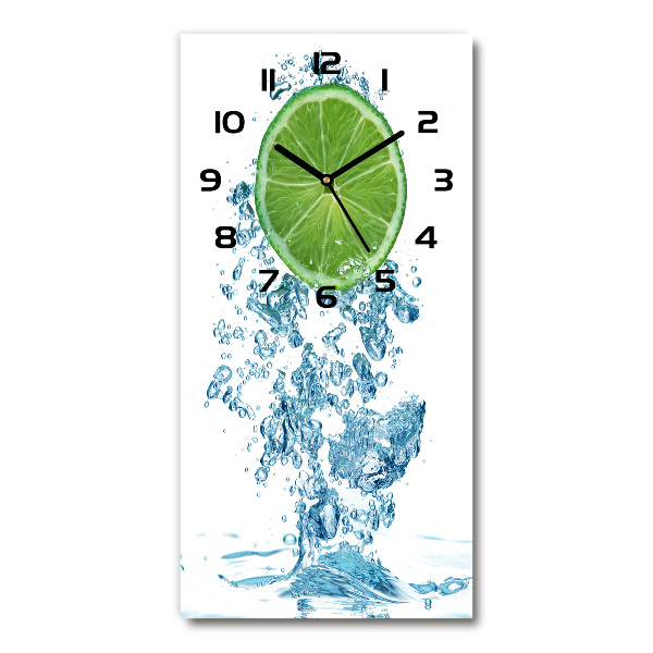 Vertical rectangular wall clock Lime underwater