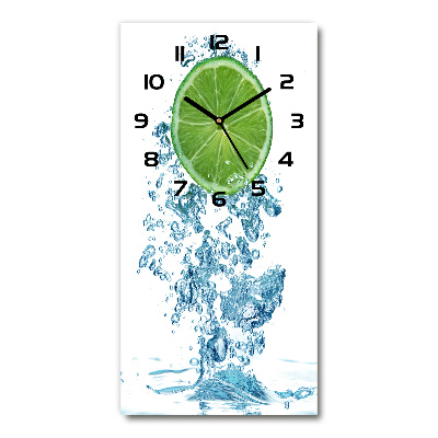 Vertical rectangular wall clock Lime underwater