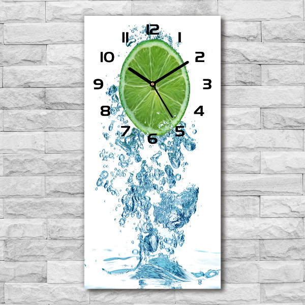 Vertical rectangular wall clock Lime underwater