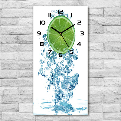 Vertical rectangular wall clock Lime underwater