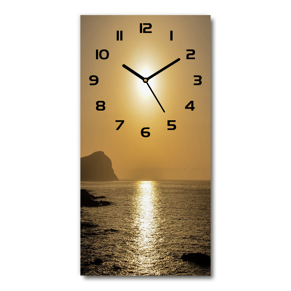 Vertical wall clock Sunset sea