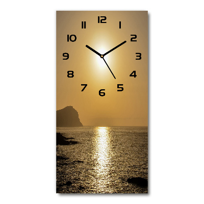 Vertical wall clock Sunset sea