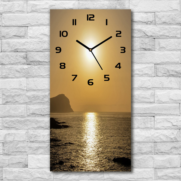 Vertical wall clock Sunset sea