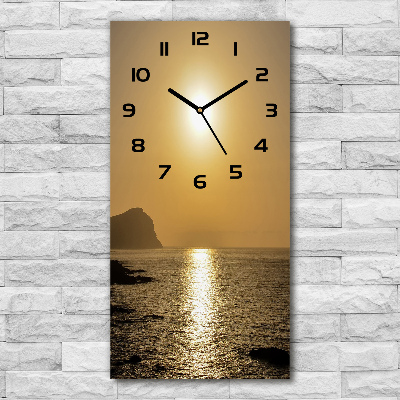 Vertical wall clock Sunset sea