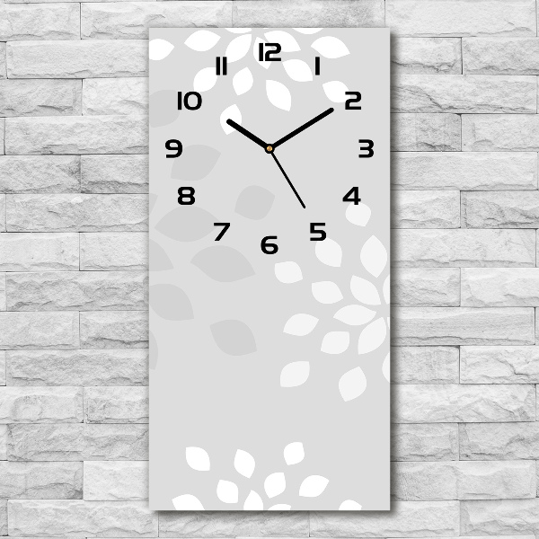 Vertical rectangular wall clock Floral pattern