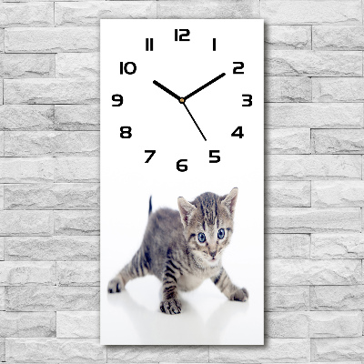 Modern vertical wall clock Small cat