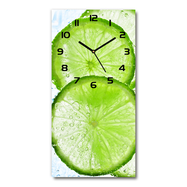 Vertical rectangular wall clock Lime underwater