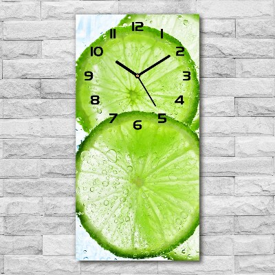 Vertical rectangular wall clock Lime underwater