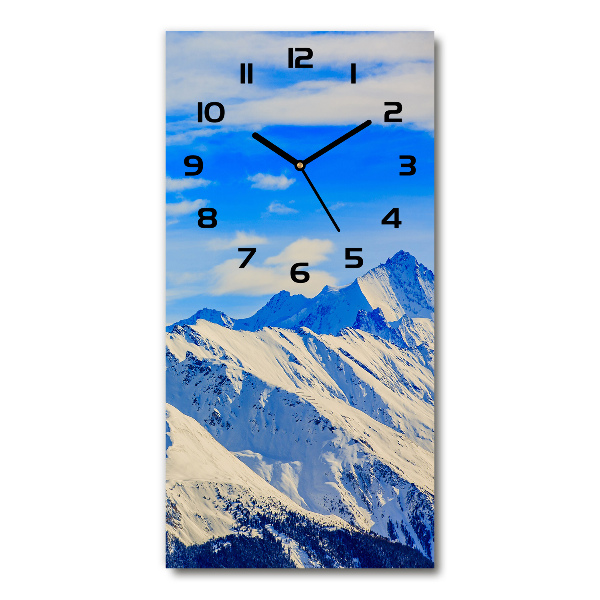 Vertical wall clock Mountains in winter