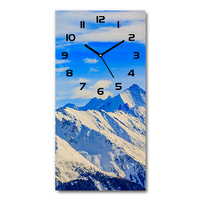 Vertical wall clock Mountains in winter