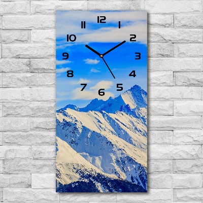 Vertical wall clock Mountains in winter