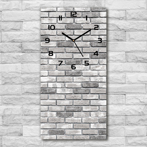 Vertical rectangular wall clock Brick wall