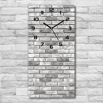 Vertical rectangular wall clock Brick wall