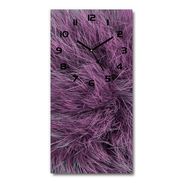 Vertical wall clock Pink fur