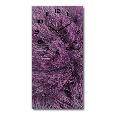 Vertical wall clock Pink fur