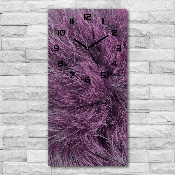 Vertical wall clock Pink fur