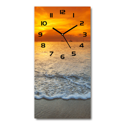 Vertical rectangular wall clock Sunset